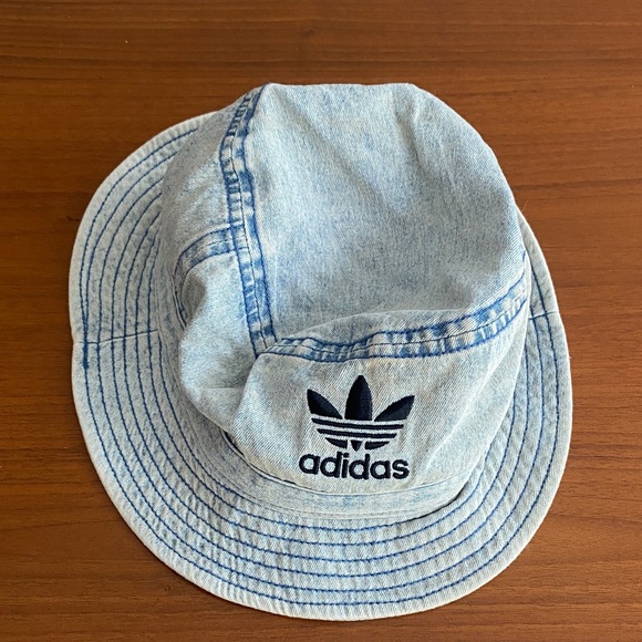 Adidas Light Blue Denim Bucket Hat - Picture 1 of 8